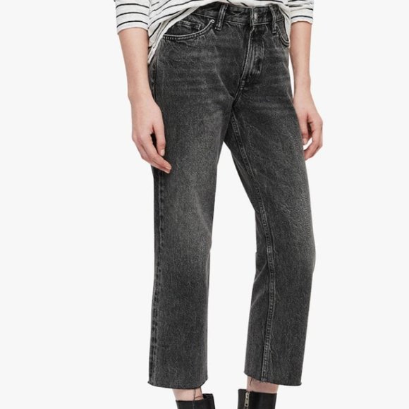 AllSaints Ava Straight Jeans, Vintage Black - Picture 1 of 4